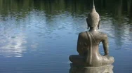 Buddha By The Lake. Stock Footage