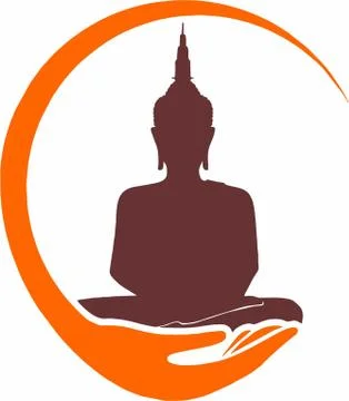 Buddha logo on hand Stock Illustration