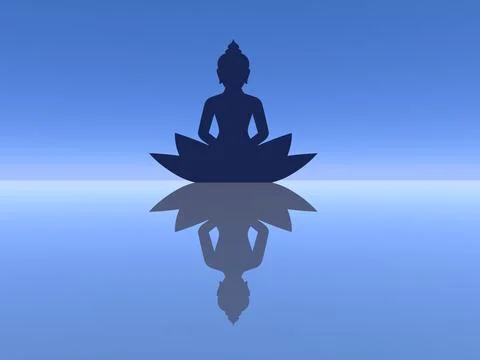 Buddha meditating - 3D render Stock Illustration
