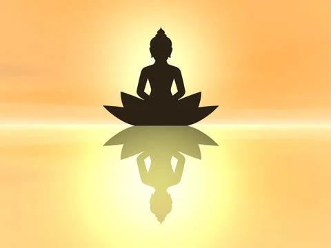 Buddha meditating - 3D render Stock Illustration