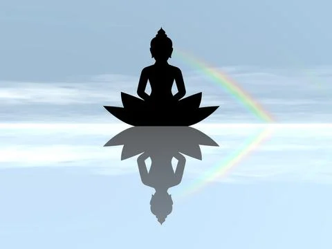 Buddha meditating - 3D render Stock Illustration
