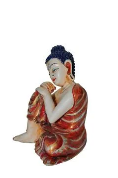 Buddha meditating statue on transparent background Stock Photos