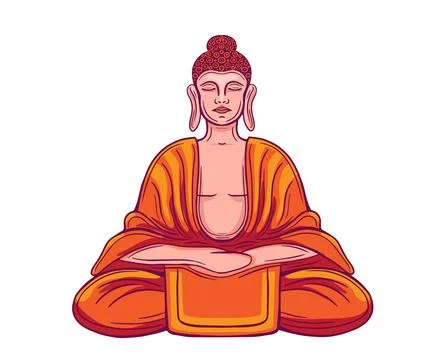 Buddha in meditation vector Illustrazione stock