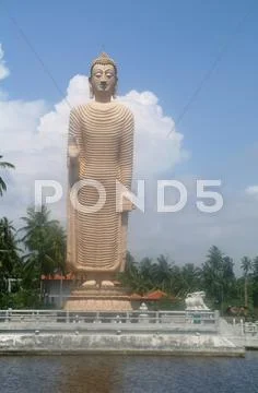 Buddha memorial of the tsunami flood in sri lanka Stock Photos