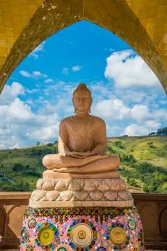 Buddha on the mountain. Stock Photos