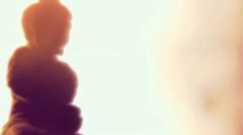 Buddha move through mist 2 colouised &amp; clean Stock Footage 10589495