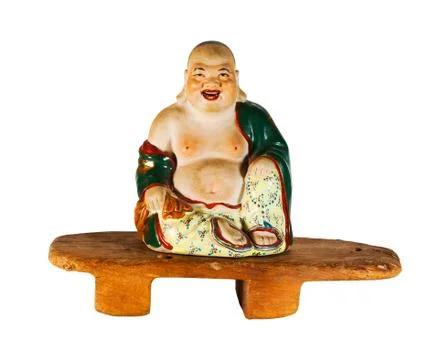 Buddha netsuke isolated Stock Photos