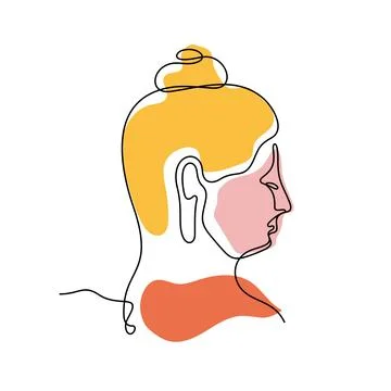 Buddha one line colourful vector illustration Stock Illustration