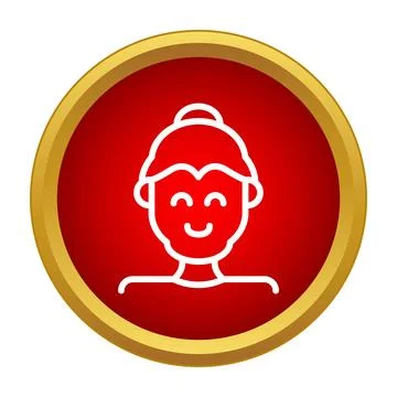 Buddha or monk face line icon Stock Illustration