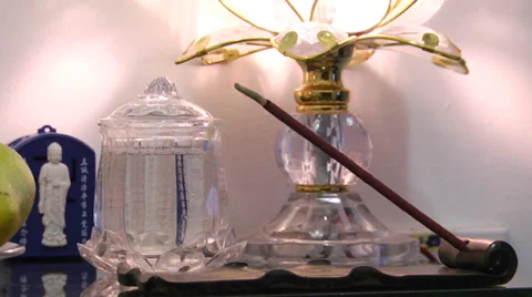 Buddha Praying Offering, Pan Stock Footage 36870985