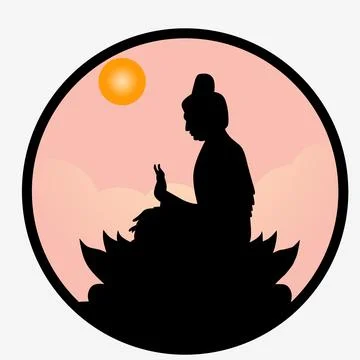 Buddha Purnima meditating Stock Illustration