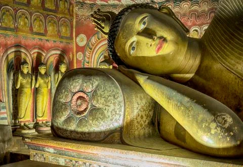 Buddha At Rest At Dambulla Stock Photos