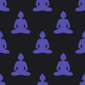 Buddha seamless pattern, vector illustration Stock Illustration