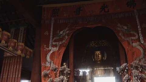 Buddha shrine in temple Stock Footage 111591841