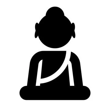 Buddha silhouette icon. Buddhism. Vector. Stock Illustration