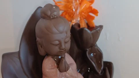 Buddha statue and water macro view Stock Footage 330309988