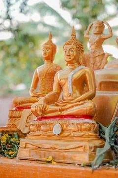 Buddha Statue banyan tree background in Wat Nongtakrong park of Thailand temple. Foto stock