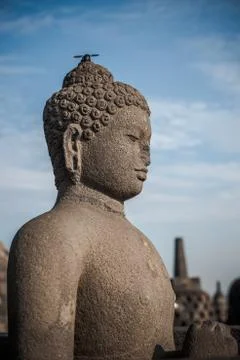 Buddha statue at Borobudur temple, Java, Indonesia Stock Photos