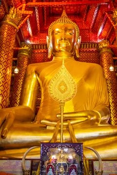 Buddha Statue in a Buddhism Temp Buddha Statue in a Buddhism Temple Stock Photos