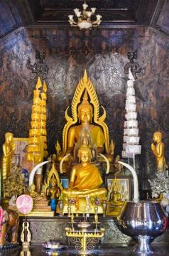 Buddha statue in chapel Stock Photos