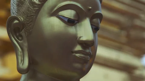 Buddha statue close up face Stock Footage 279295360