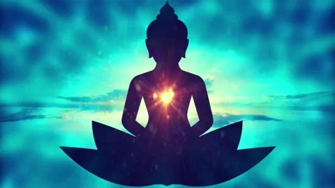 Buddha statue colourful background wallpaper abstract art spiritual meditation Stock Footage 171187266