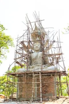 Buddha statue construction. Stock Photos