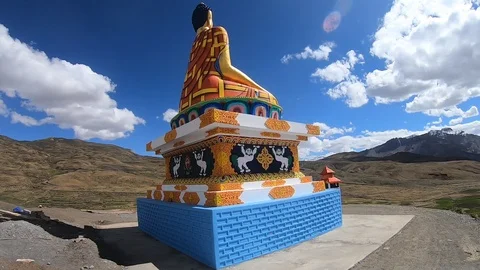 Buddha Statue in Himalayas Stock Footage 125970402