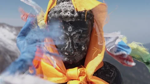 Buddha statue in Himalayas Stock Footage 170602061