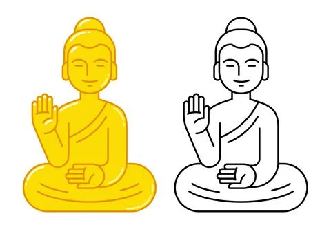 Buddha statue icon Stock Illustration