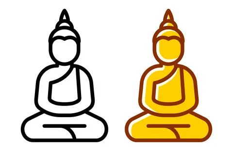 Buddha statue icon Stock Illustration