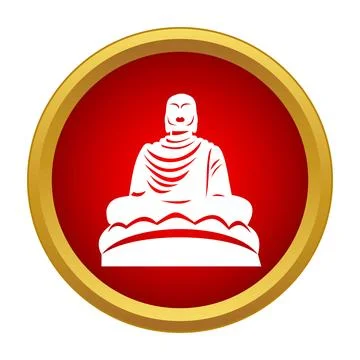 Buddha statue icon symbolizing buddhism, religion, meditation Stock Illustration