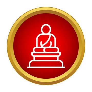 Buddha statue icon symbolizing meditation and spiritual zen Stock Illustration
