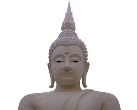Buddha statue image in thailand isolate on white background Stock Photos