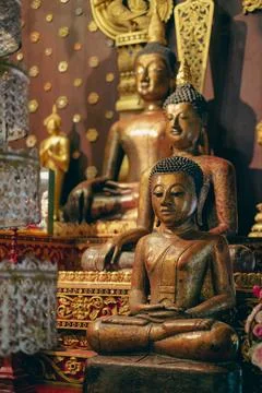 Buddha statue inside a temple Stock Photos