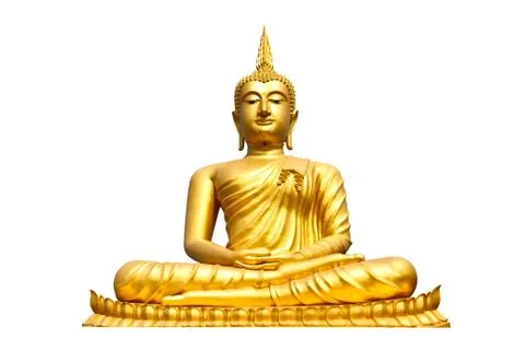 Buddha statue on isolate white background Stock Photos