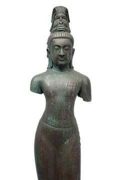 Buddha statue isolated on white Stock Photos