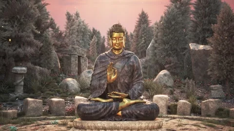 Buddha statue loop animation Stock Footage 258870111
