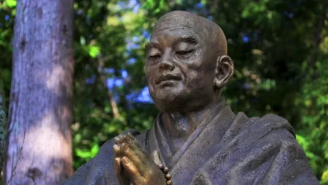 Buddha statue in a monastery in Japan during autumn Stock Footage 152969518