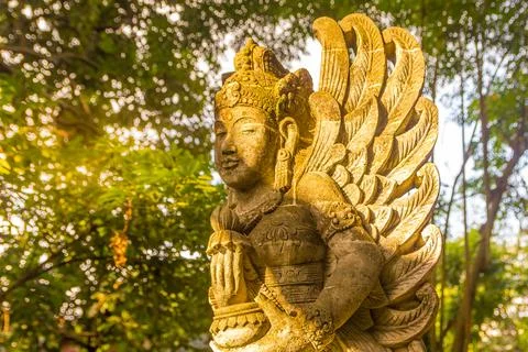 Buddha statue in the Monkey forest, Ubud, Bali, Indonesia 스톡 사진