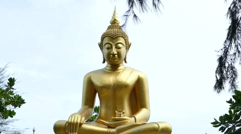 Buddha Statue Near Stock Footage 52717413
