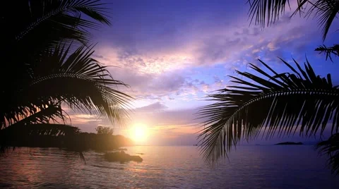 Buddha statue over scenic sunset sky background and sea on Koh Samui, Thailand. Video stock 43339196