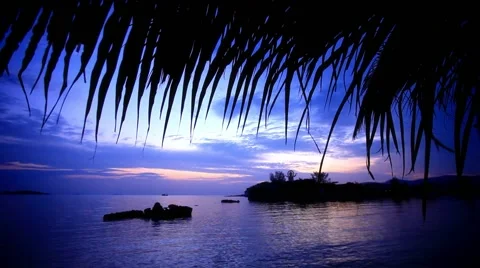 Buddha statue over scenic sunset sky background and sea on Koh Samui, Thailand. Stock Footage 43340534