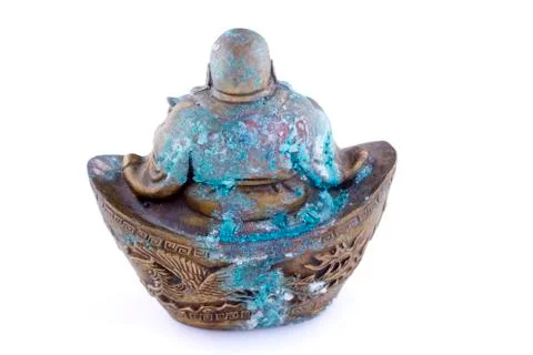 Buddha statue with patina Stock Photos