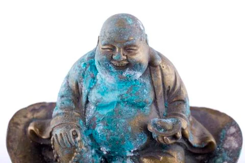 Buddha statue with patina Stock Photos