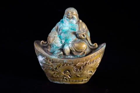 Buddha statue with patina Stock Photos