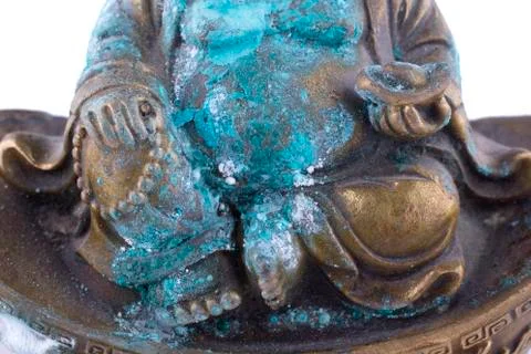 Buddha statue with patina Stock Photos