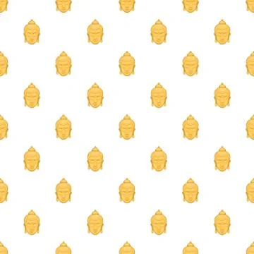 Buddha statue pattern, cartoon style Illustrazione stock