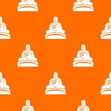 Buddha statue pattern seamless Stock Illustration