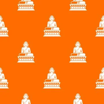 Buddha statue pattern seamless Stock Illustration